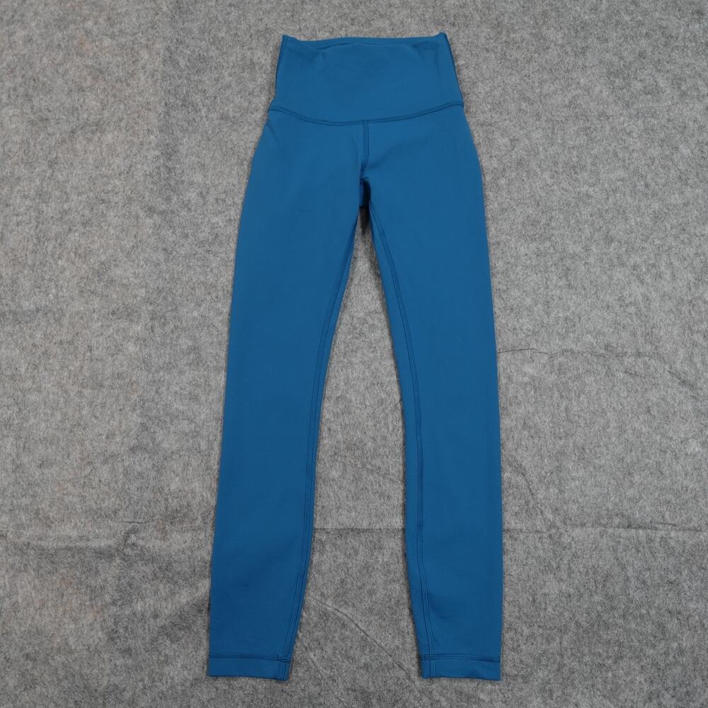 Lululemon Leggings Womens 2 Wunder Train High Rise 25" Yoga Run Blue Workout Gym
